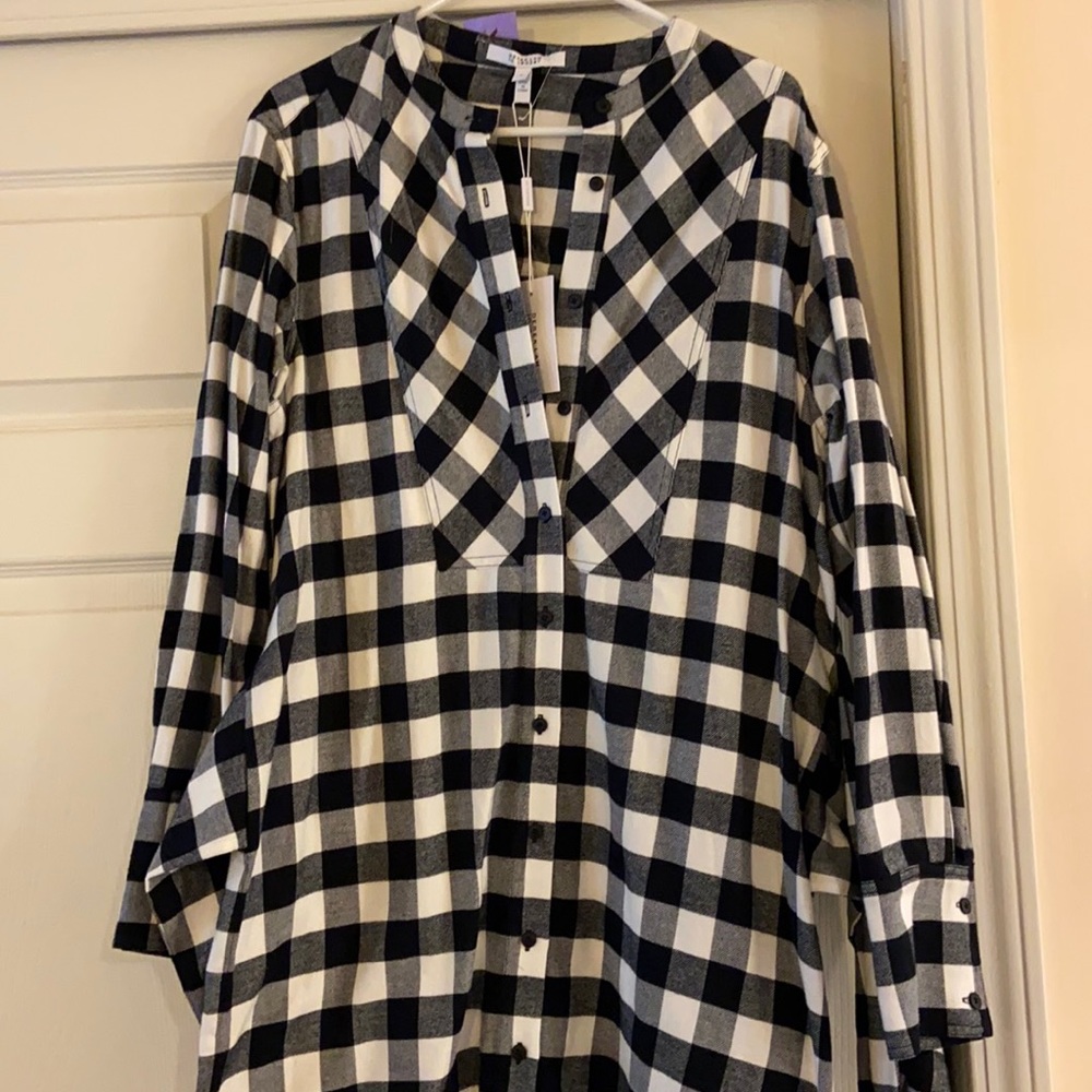 Derek lam flannel shirt dress grunge double arm